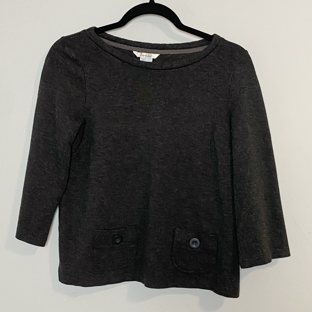 Boden Charcoal Gray Babydoll Top